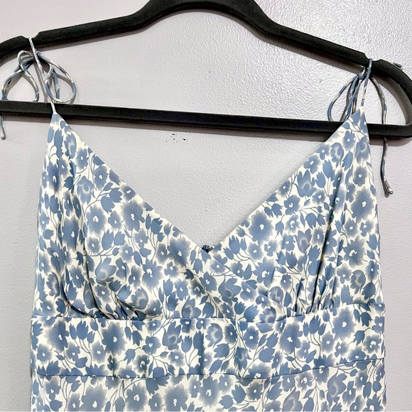 NWT J.Crew Powder Blue 100% Silk Floral Spaghetti Strap Sundress MSRP$128 - Picture 3 of 16